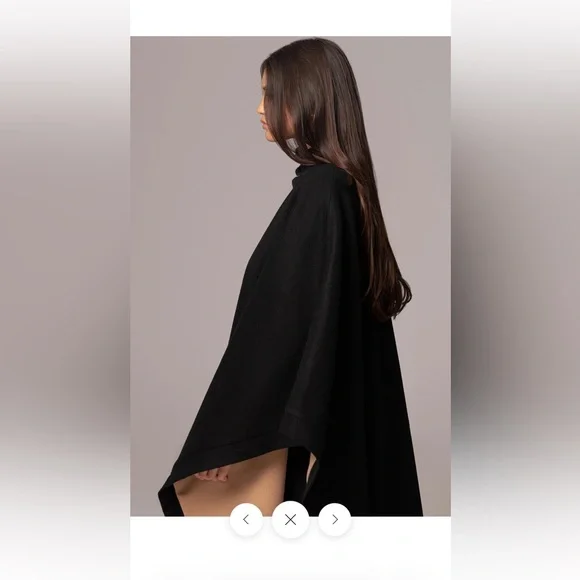 JLUXLABEL REVERSIBLE Tan and Black Women's Cape SHAWL/ COAT - Picture 15 of 16